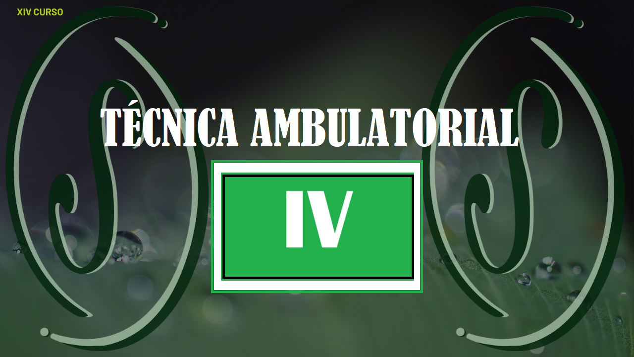 XIV CURSO - TÉCNICA AMBULATORIAL IV: DA PRIMEIRA CONSULTA AO SEGUIMENTO DO CASO