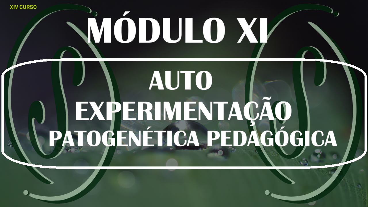 XIV CURSO - MÓDULO XI - AUTO EXPERIMENTAÇÃO PATOGENÉTICA PEDAGÓGICA (AEPP)